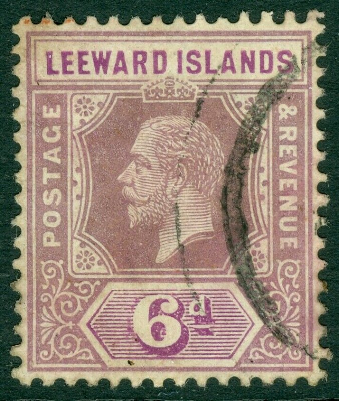 EDW1949SELL : LEEWARD ISLANDS 1932 Scott #75a Die 1. Very Fine, Used Catalog $95