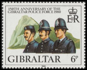 Gibraltar 430 150th Anniv Police Force 6p single MNH 1980