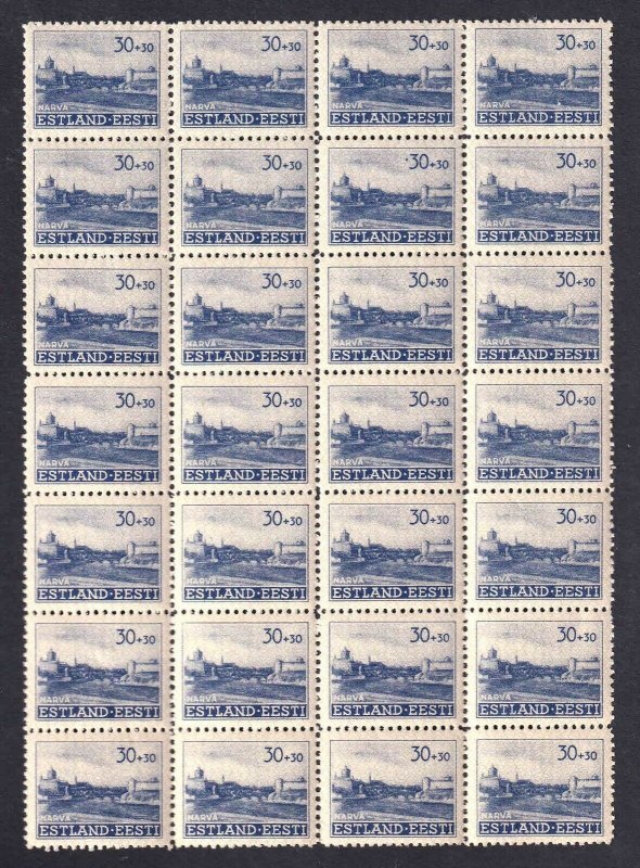 ESTONIA NB3 BLOCK OF 28 OG NH U/M VF BEAUTIFUL GUM GERMANY OCCUPATION