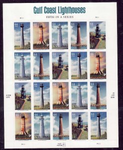 USA-Sc#4409-13- id12-unused NH sheet-Gulf Coast Lighthouses-2009-