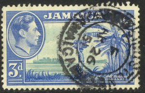 JAMAICA 1949 KGVI 3d BANANAS Issue Sc 140 VFU