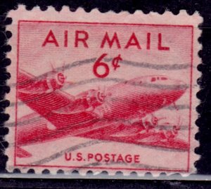 United States, 1949, Airmail, DC4 Skymaster, 6c, sc#C39, used