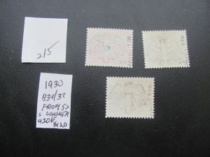 GERMANY 1930 USED SIGNED OECHSNER SC B33 STAMPS FROM SS XF 420 EUROS (215)