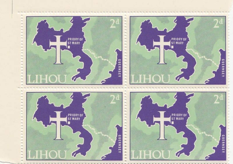 Lihou Guernsey 2d block of 4 unmounted mint NHM