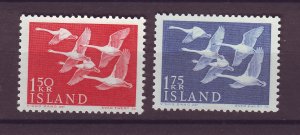 J25467 JLstamps 1956 iceland set mnh #298-9 swans