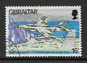 GIBRALTAR SG410 1978 16p ROYAL AIR FORCE FINE USED