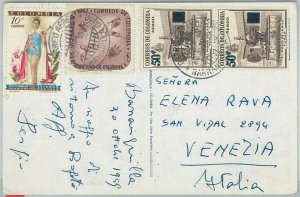 67210 - COLOMBIA - Postal History -  POSTCARD  to ITALY  1950's - Sport FENCING