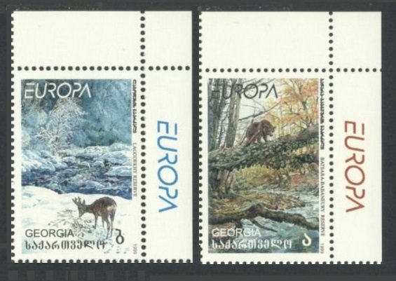 1999 Georgia 312-13+Tab Fauna / Europa Cept 4,00 €