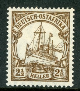 East Africa 1906 Germany 2½ Heller Yacht Ship Watermark Scott # 31 Mint A365