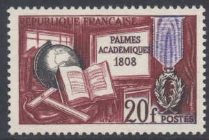 France SG1414 - YT 1190, 1959 Academic Palms 20f MH*