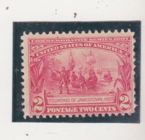 US scott # 329 2c Jamestown Mint VLH F-VF OG H SCV $27.50