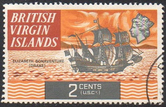 British Virgin Islands 1970 2c Elizabeth Bonaventure (Drake's flagship) used