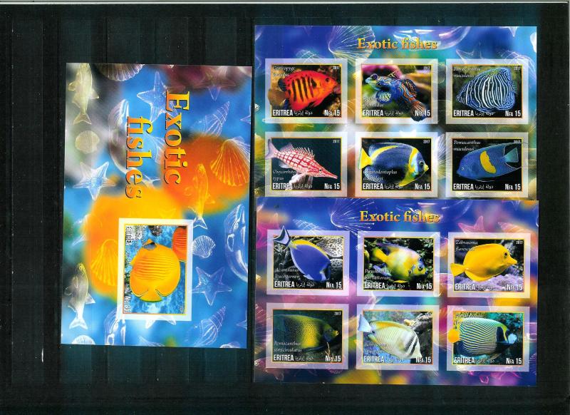 Eritrea - EXOTIC FISHES - 2 Sh + S/S imperf. MNH