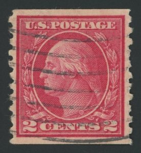 USA 455 - 2 cent Type III coil - VF app used with PF Certificate - 1 short perf