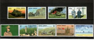 Antigua 1991 - World War ll Airplanes - Set of 9 Stamps - Scott #1380-8 - MNH