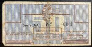 50 Cent Netherlands Westerbork Concentration Camp Currency Bill Note kz 1