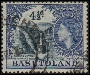 Basutoland 50- Used - 4 1/2p Maletsunyane Falls (1954)