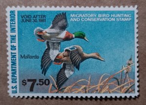 United States #RW47 $7.50 Mallards MNH (1980)