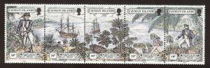 Cayman Islands Sc 608 MNH Strip of Five ( 1989 )