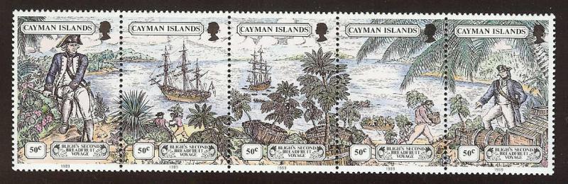 Cayman Islands Sc 608 MNH Strip of Five ( 1989 )