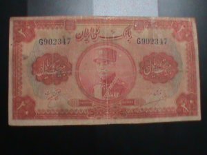 ​IRAN- 1932-CAT #20-BANK MELLI IRAN-20 RIALS CIRCULATED VF. 93 YEARS OLD-