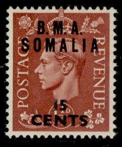 BRITISH OC OF ITALIAN COLONIES GVI SG S11, 15c on 1½d pale red-brown, M MINT.