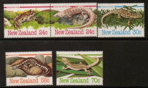NEW ZEALAND SG1340/4 1984 AMPHIBAINS AND REPTILES MNH
