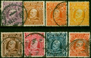 New Zealand 1909-12 Set of 8 SG388-394 Good Used