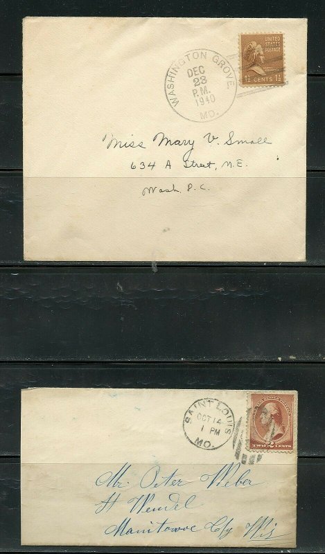 US POSTAL HISTORY OF STATE OF MISSOURI LOT OF 24 COVERS 184-1960 AS SHOWN