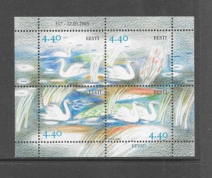 BIRDS - ESTONIA #508  SWANS   MNH