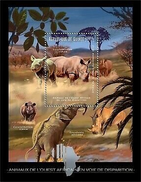 Guinea - Endangered Animals of West Africa - Souvenir Sheet - 7B-1816 