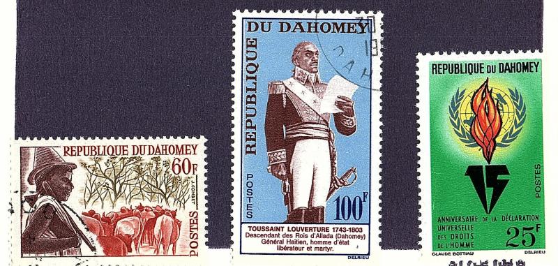 Dahomey 1963 Scott 169,181,184 cto scv $2.05 less 60%=$0.80 Buy it Now!!!