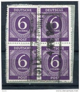 Germany 1946 Mi 916  Used Block of 4 Rular cancel.