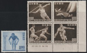 EDSROOM-21988 Japan 469-473a LH 1949 Block Sports CV$46