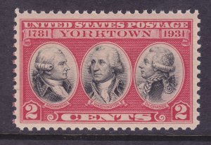 US 703 MNH OG 1931 2¢ Surrender of Cornwallis at Yorktown 1781 Issue