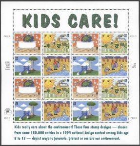 1995 US Scott#2951 32c Kids Care sheet of 20 MNH