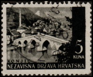 Croatia 38 - Used - 5k Konjika / Bridge (1941)  (cv $1.15)+