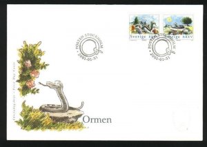 Sweden. FDC Cachet  2001. Nelson the Snake