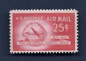 C44  25c UPU Centennial VF/MNH/OG 