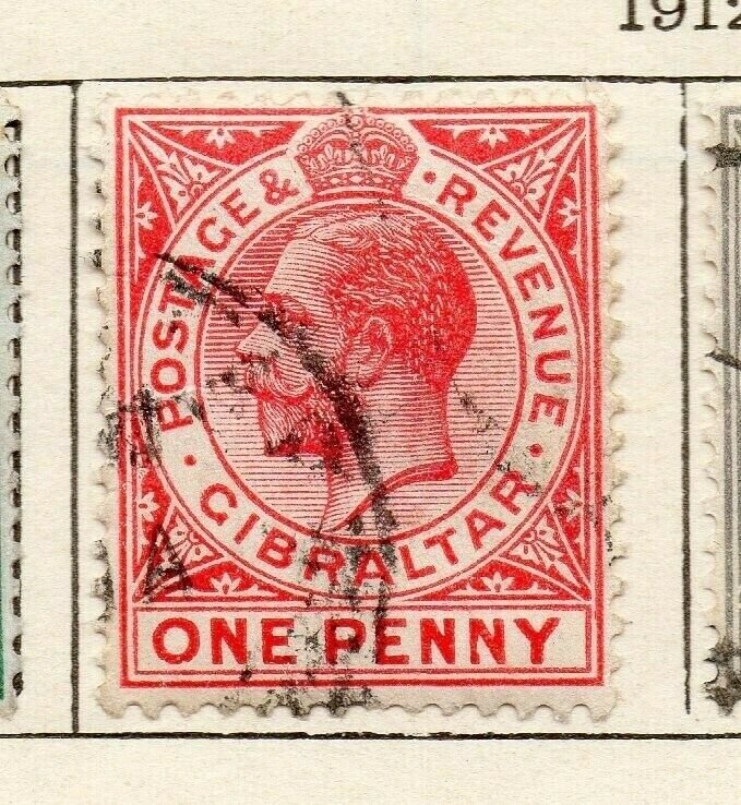 Gibraltar 1912 Early Issue Fine Used 1d. NW-114712