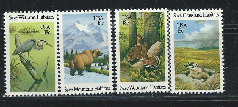 US#1921-1924  18c Wildlife (MNH) CV $1.40