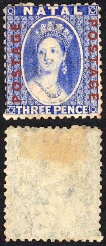 Natal SG61 3d Bright Blue Opt Postage Light postmark  Cat 16 pounds