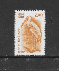 BIRDS - INDIA #1910 PAINTED STORK MNH