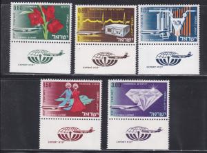 Israel # C43-47, Export Items, NH Tab Partial Set