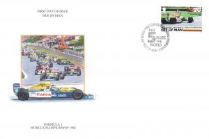 FIRST DAY COVER ISLE OF MAN FORMULA 1 WORLD CHAMPIONSHIP 1992