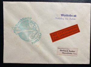 1933 Hasselfelde Germany Lufttorpedo Herta rocket Night Flight cover By Zucker B