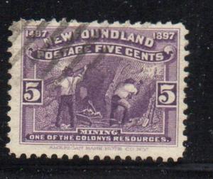 Newfoundland Sc 65 1897 5 c Mining stamp used