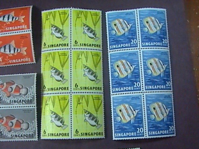 SINGAPORE # 53-59-MINT NEVER/HINGED--COMPLETE SET IN BLOCKS OF 6---1962