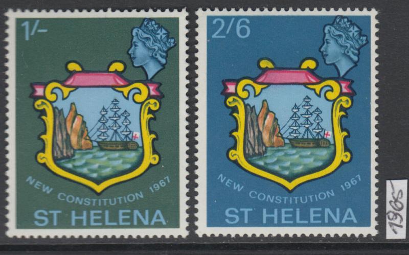 XG-AL627 ST HELENA - New Constitution, 1965 Ships, 2 Values MNH Set