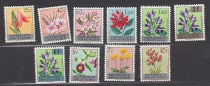 J39803, JL Stamps 1963 rwanda better set mnh #13-22 flowers
